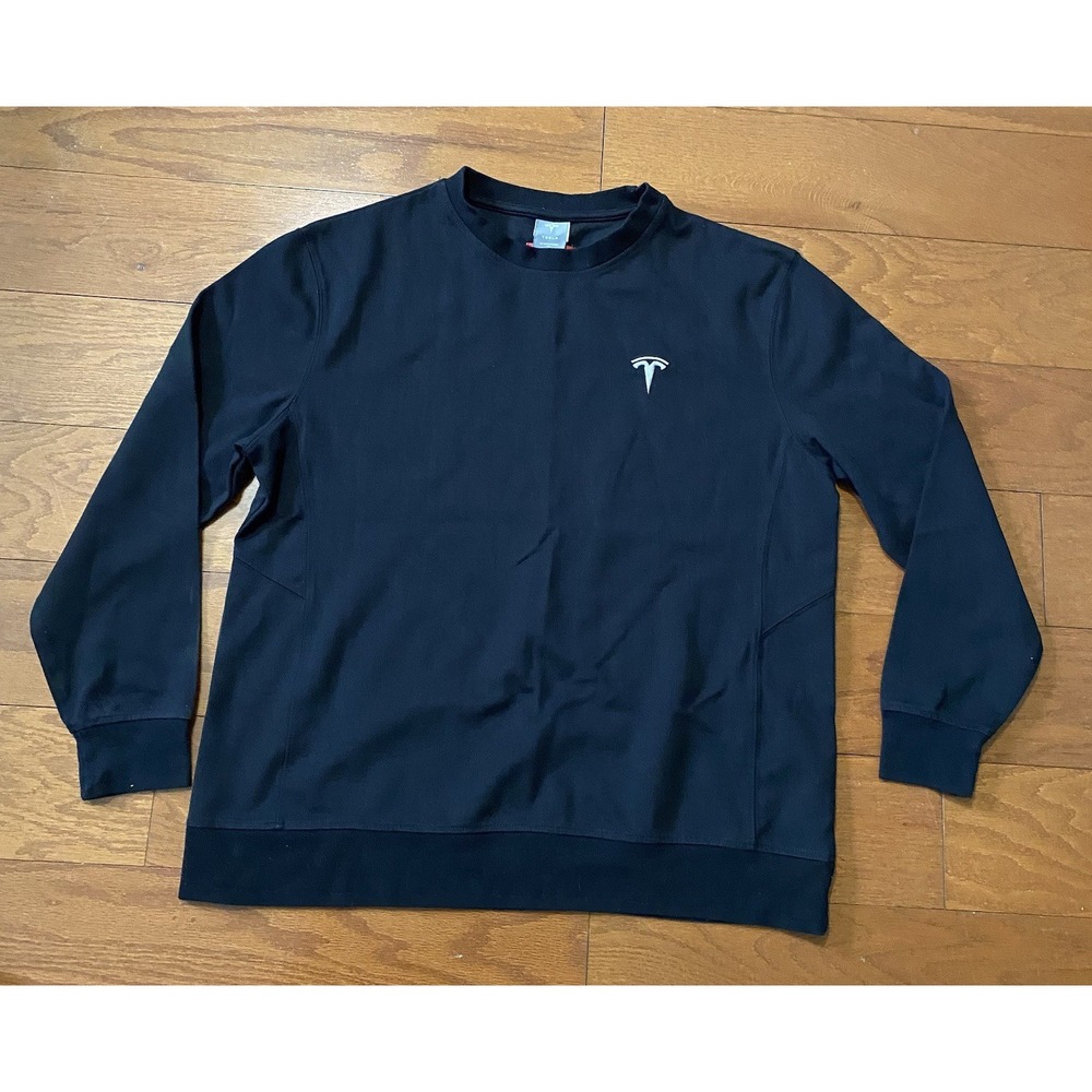 Tesla Shirt Men's‎ Large Black Long Sleeve Sweater Elon Musk Excellent Condition